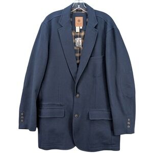 Territory Ahead Back East Herringbone Wool Blend Blazer Jacket Size LL Navy Blue